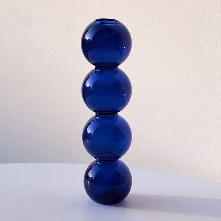 Blue Glass Vases For Flower Arrangements - MAHOGANY STREET