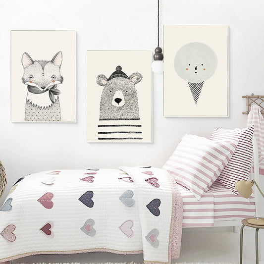 Cartoon Drawings Canvas Prints For Kids Room - MAHOGANY STREET