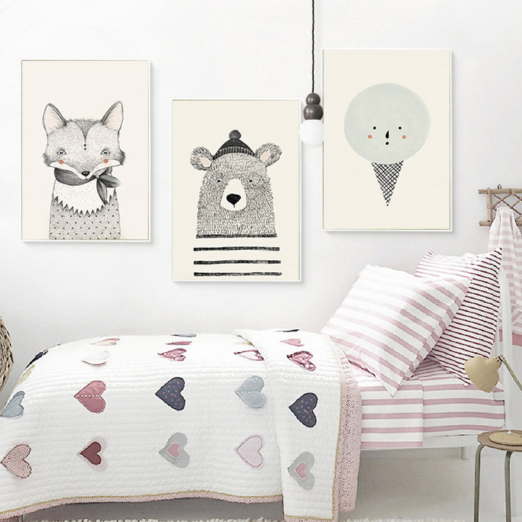 Cartoon Drawings Canvas Prints For Kids Room - MAHOGANY STREET