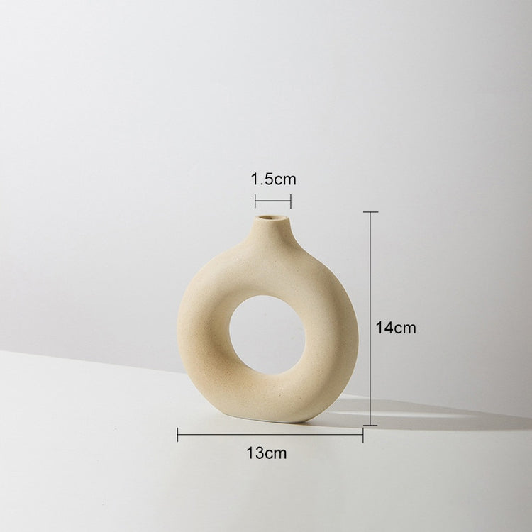 Yellow Donut Shaped Vase For Stylish Flower Display