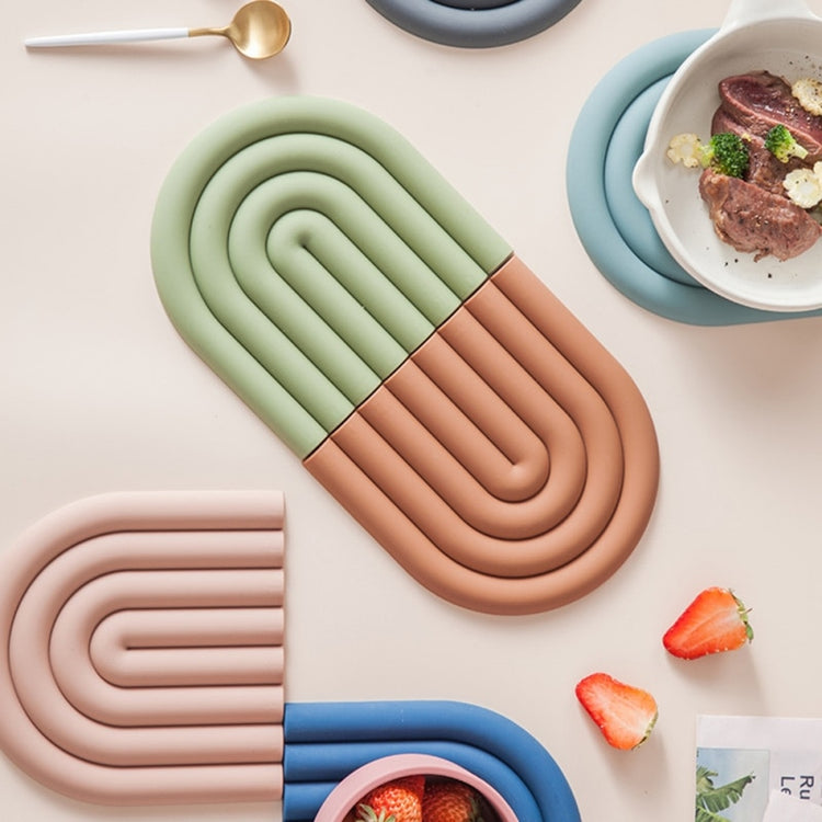 Block Color Silicone Heat Insulation Coasters