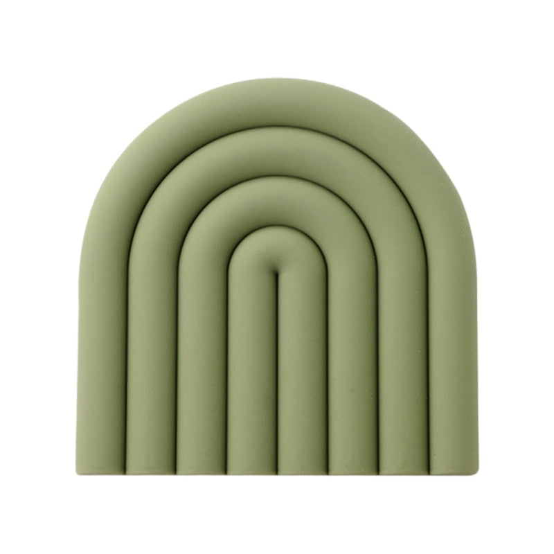 Block Color Silicone Heat Insulation Coasters