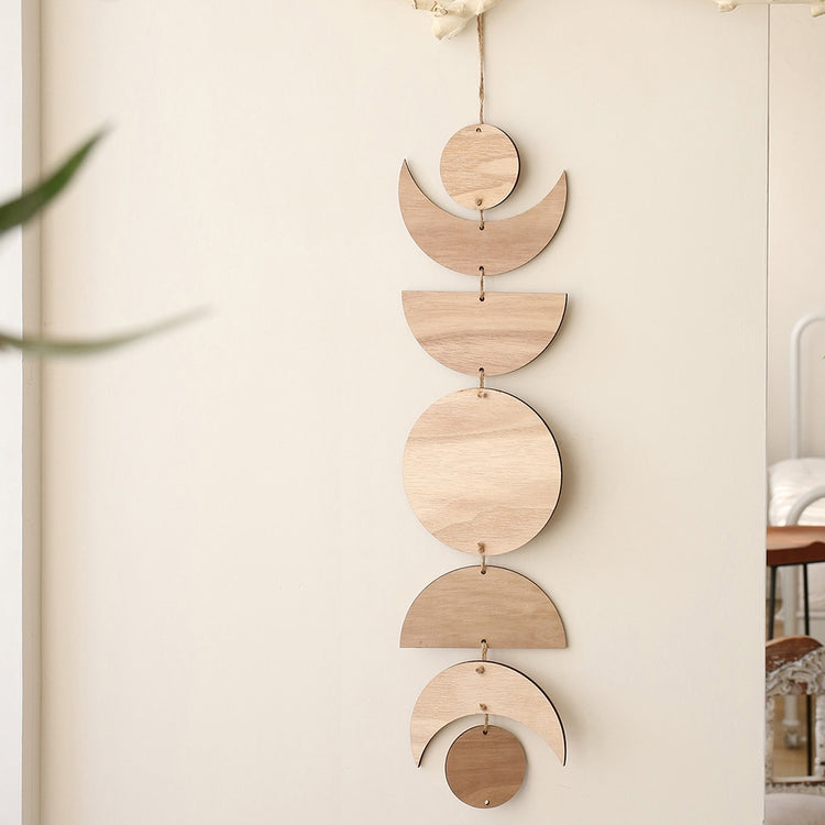 Hanging Wooden Moon Phase Wall Decoration - MAHOGANY STREET