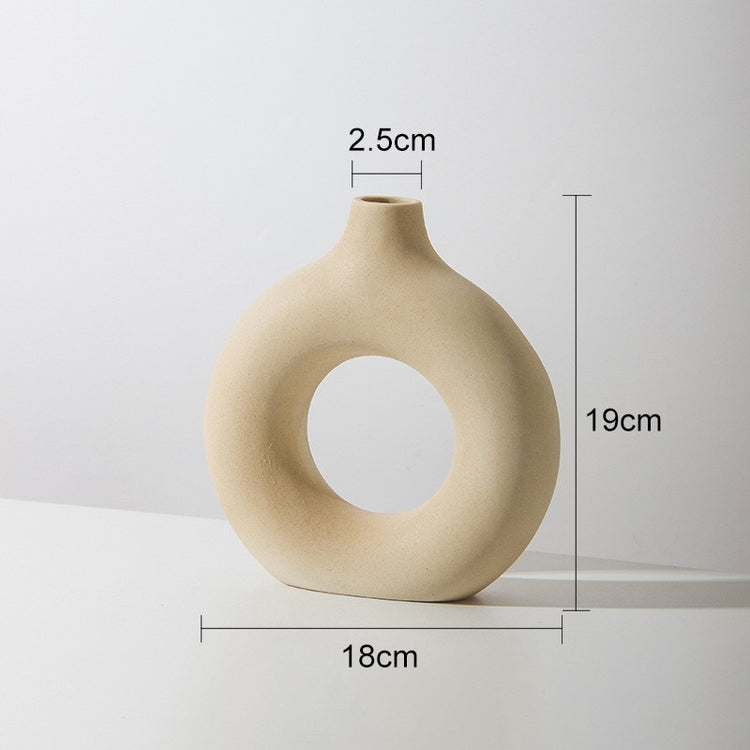 Yellow Donut Shaped Vase For Stylish Flower Display