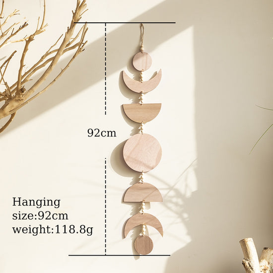 Hanging Wooden Moon Phase Wall Decoration - MAHOGANY STREET