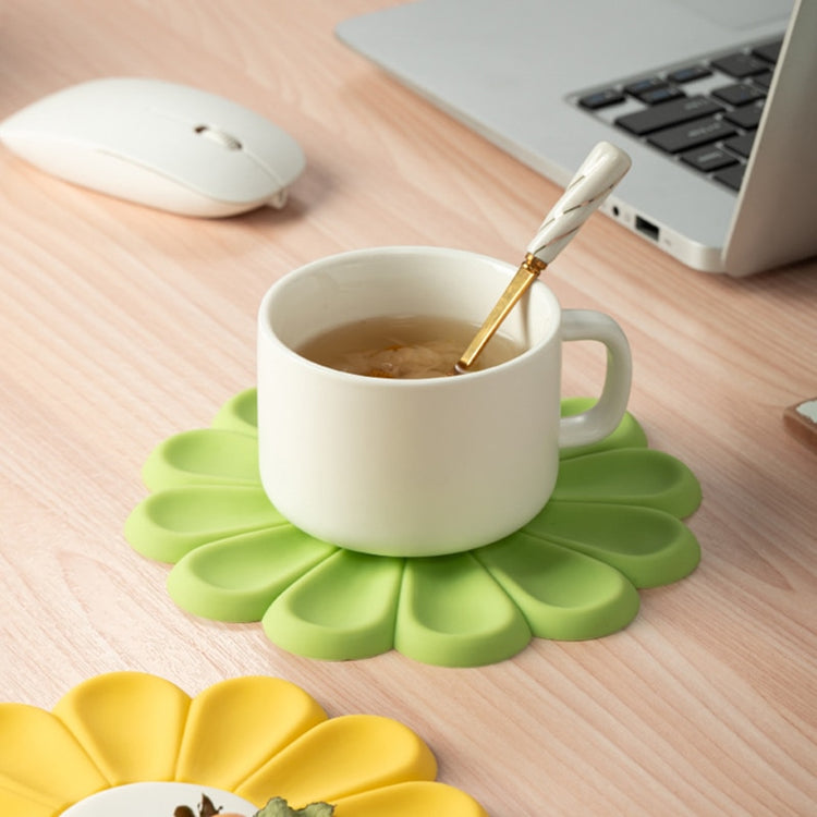 Daisy Shape Silicone Table Coasters - set of 2