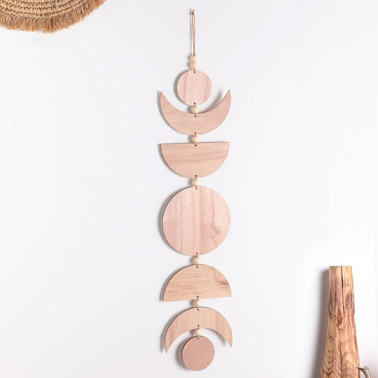 Hanging Wooden Moon Phase Wall Decoration - MAHOGANY STREET