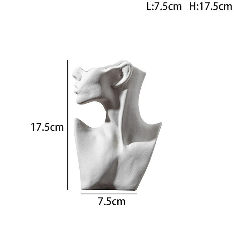 Half Bust White Ceramic Flower Vases