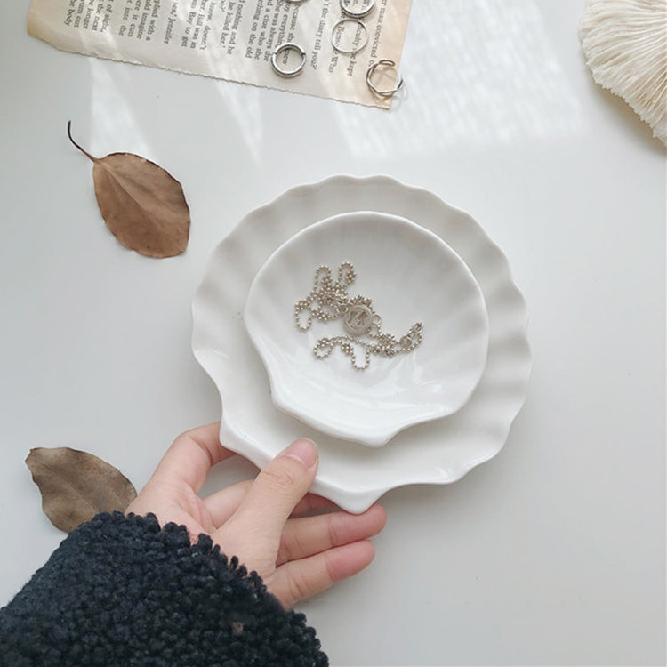 White Ceramic Shell Storage Trays - MAHOGANY STREET