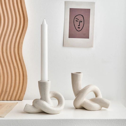 Ceramic Twisted Candle Holder for a Cozy Ambiance