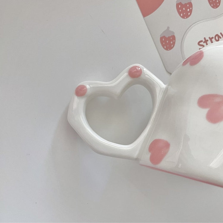 Adorable Heart Shaped Ceramic Coffee Mug - Set of 2