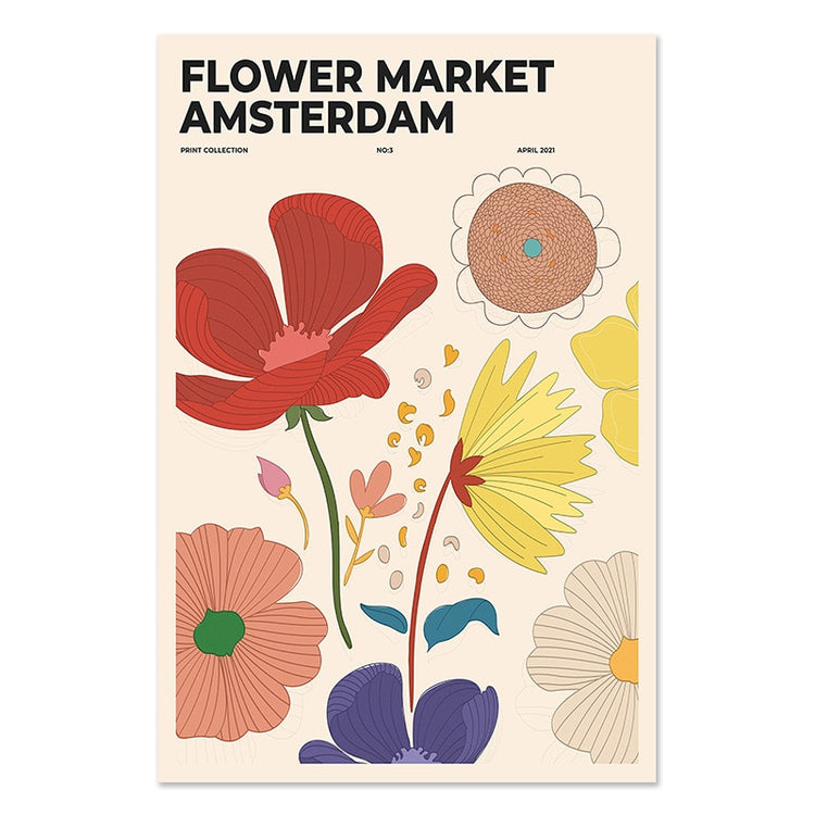 Flower Market Cities Botanical Canvas Posters