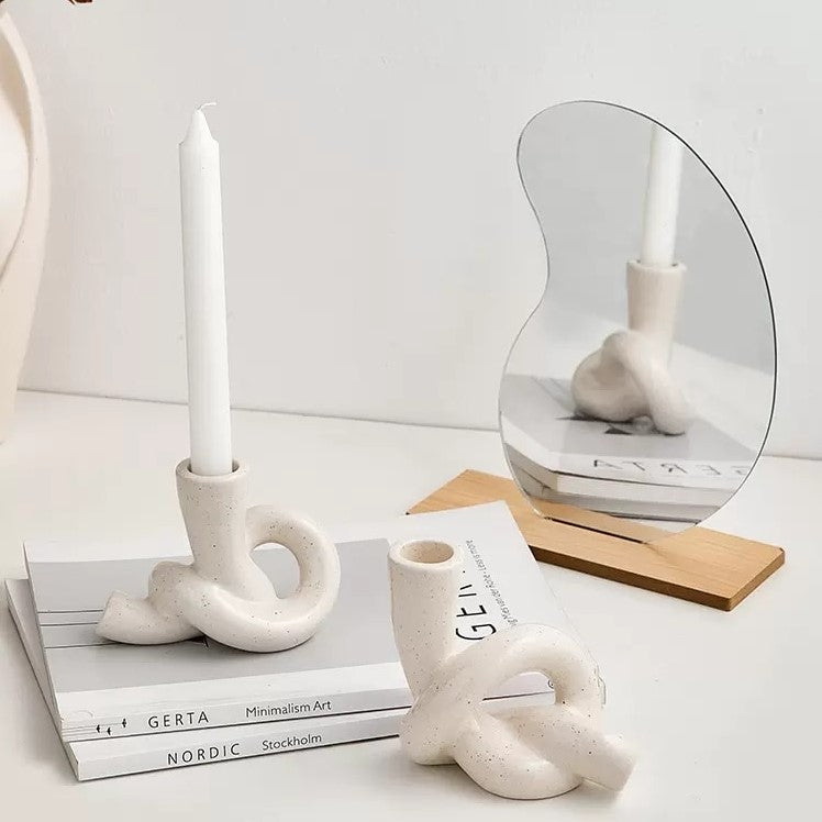 Ceramic Twisted Candle Holder for a Cozy Ambiance