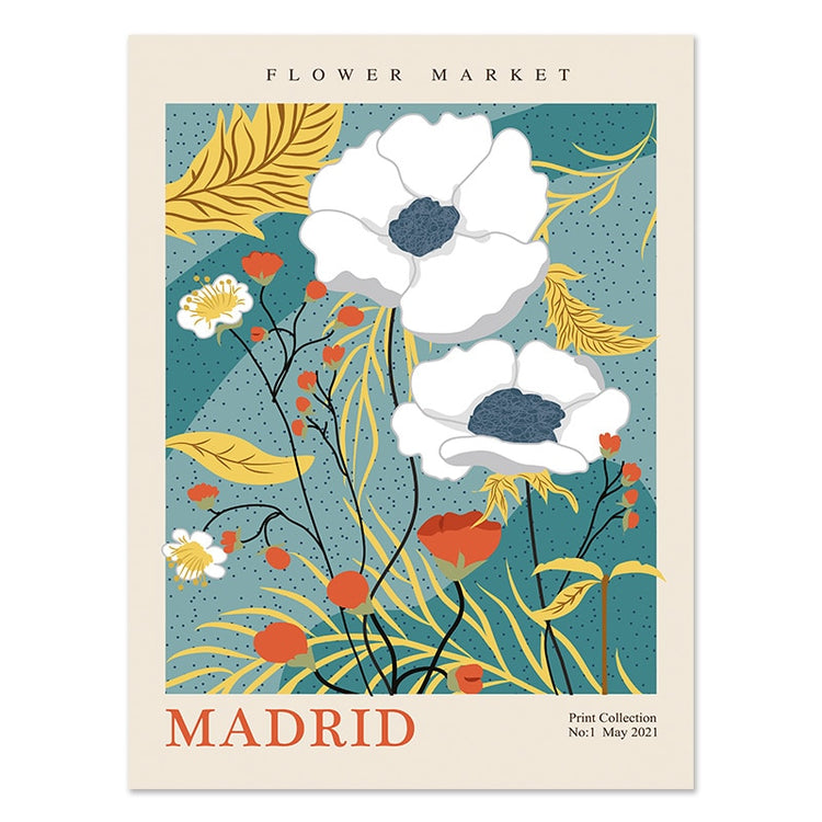 Flower Market Cities Botanical Canvas Posters