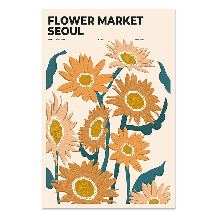 Flower Market Cities Botanical Canvas Posters