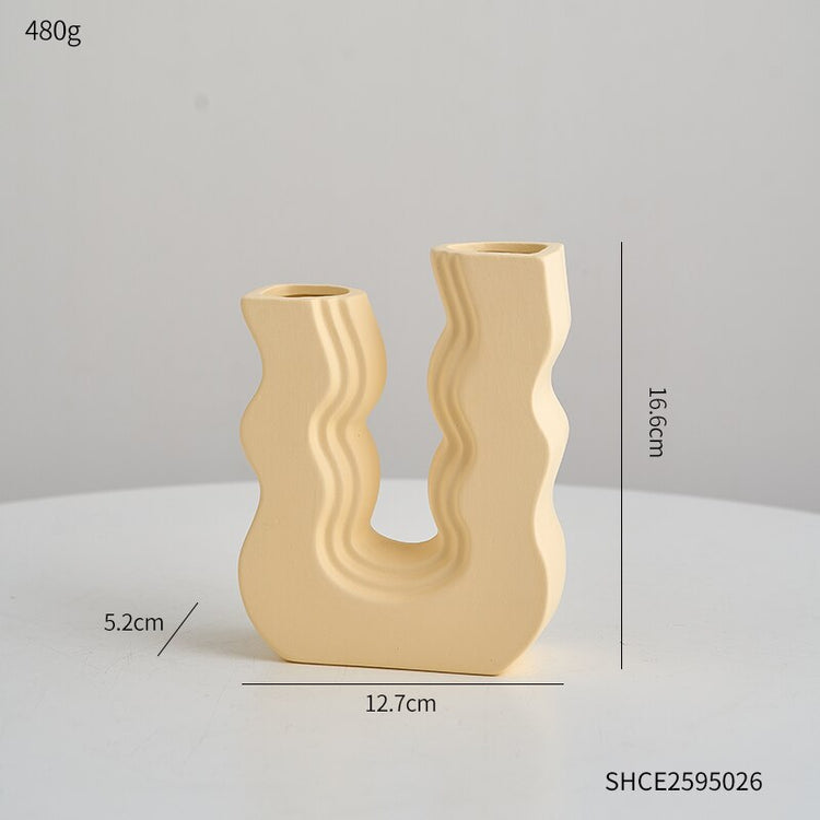 Geometric Style  Pastel Colored Ceramic Vases