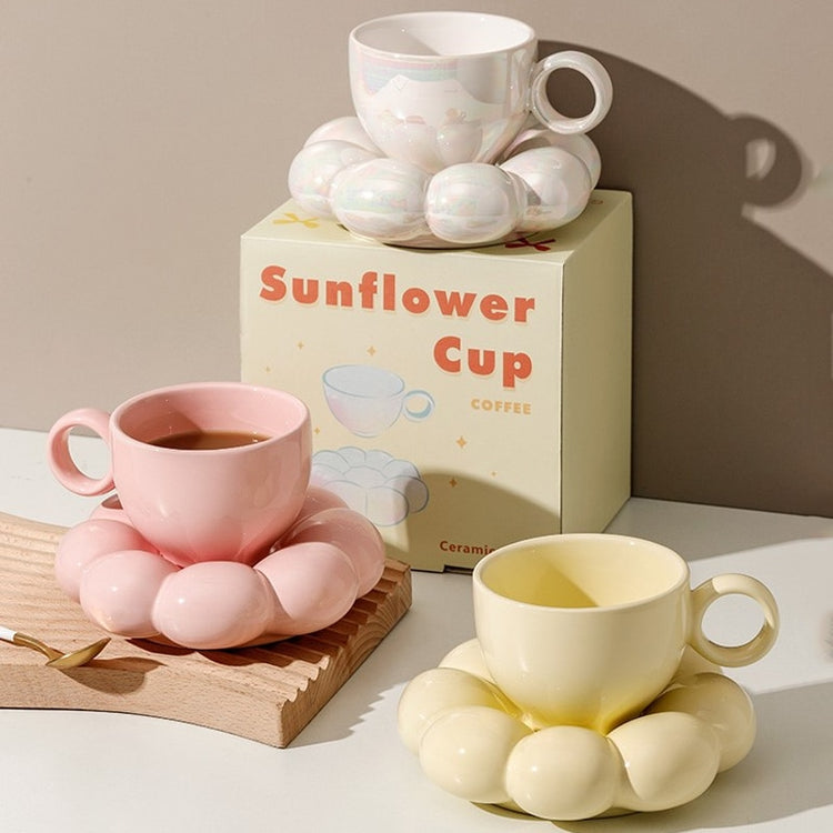 Cute Ceramic Cloud Mug With Saucer