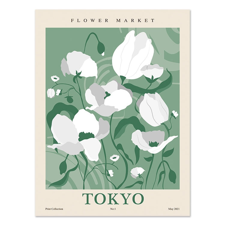 Flower Market Cities Botanical Canvas Posters