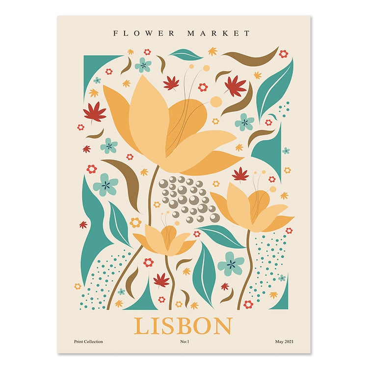 Flower Market Cities Botanical Canvas Posters