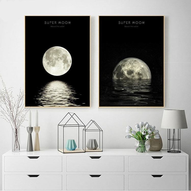 Minimalist Style Moon Phases Canvas Artworks - MAHOGANY STREET