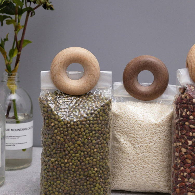 Wooden Doughnut Bag Clips - Set of 2 - MAHOGANY STREET