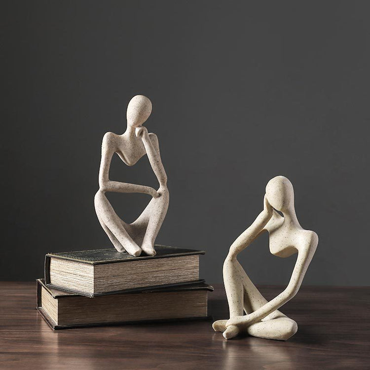 Minimalist Design Resin Thinker Statue - MAHOGANY STREET