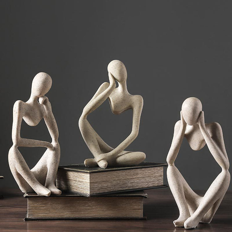 Minimalist Design Resin Thinker Statue - MAHOGANY STREET