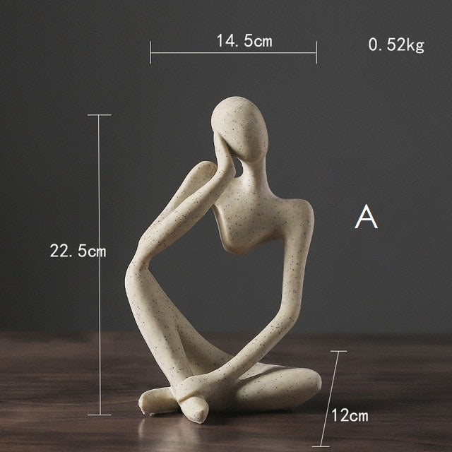 Minimalist Design Resin Thinker Figurine