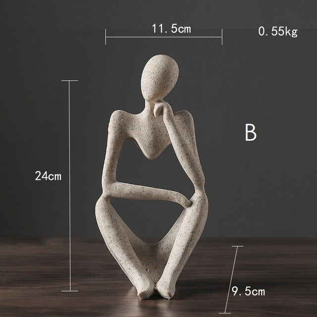 Minimalist Design Resin Thinker Figurine