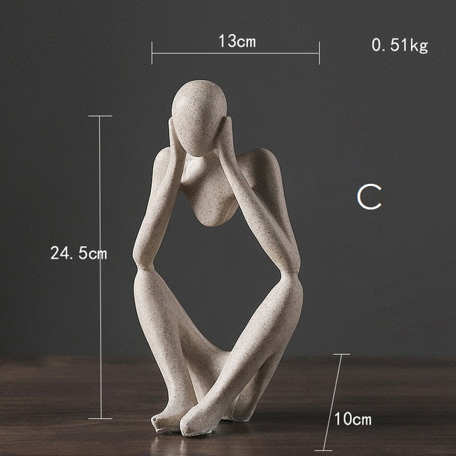 Minimalist Design Resin Thinker Figurine