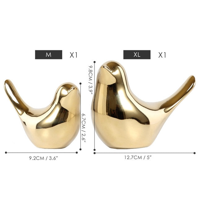 Bird Figurines In Gold - MAHOGANY STREET
