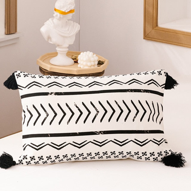 Cushion Covers With Faux Leather Details - MAHOGANY STREET
