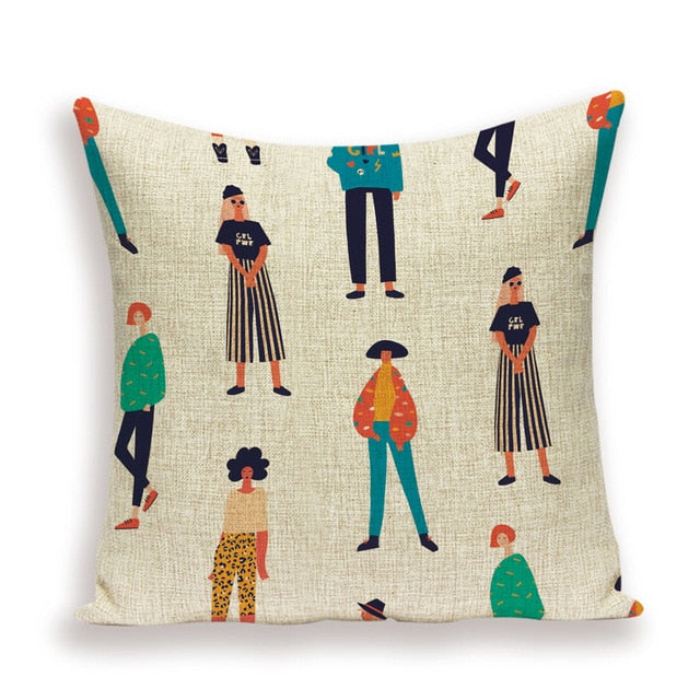 Eye Decorated Linen Cushion Covers - MAHOGANY STREET