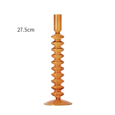 Vintage Style Glass Candle Holder - Amber - MAHOGANY STREET