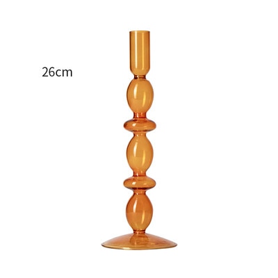 Vintage Style Glass Candle Holder - Amber - MAHOGANY STREET