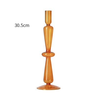 Vintage Style Glass Candle Holder - Amber - MAHOGANY STREET