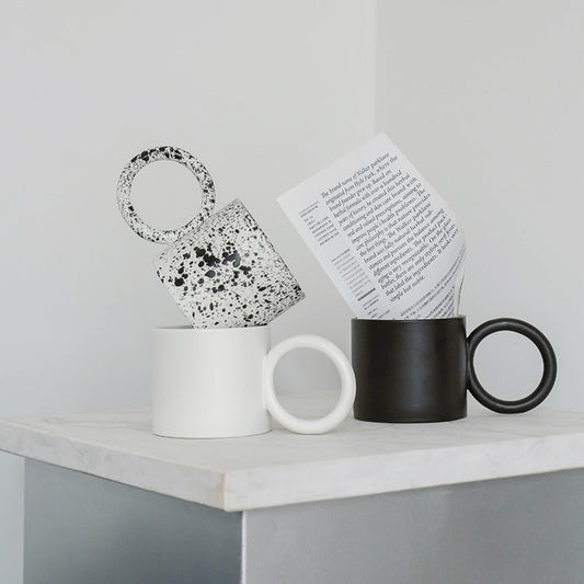 Modern Design Oversized Handle Mugs - MAHOGANY STREET