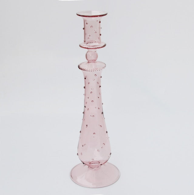 Tall Glass Vintage Candle Holders - MAHOGANY STREET
