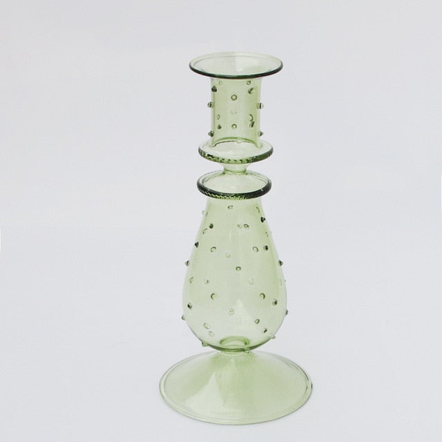 Tall Glass Vintage Candle Holders - MAHOGANY STREET