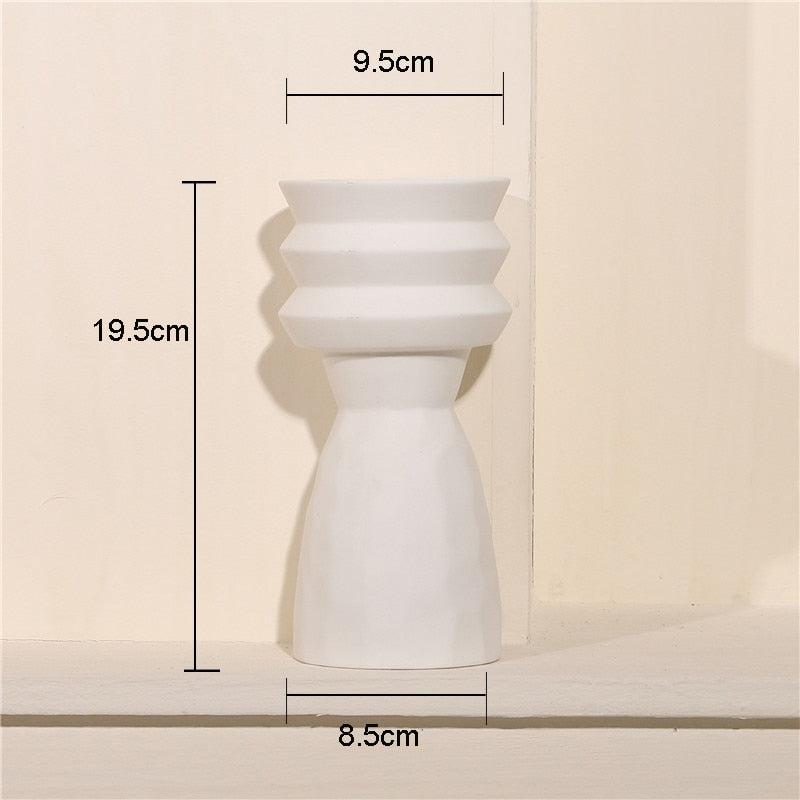 White Ceramic Craft Vases - MAHOGANY STREET