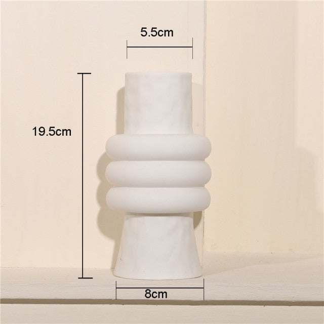White Ceramic Craft Vases - MAHOGANY STREET