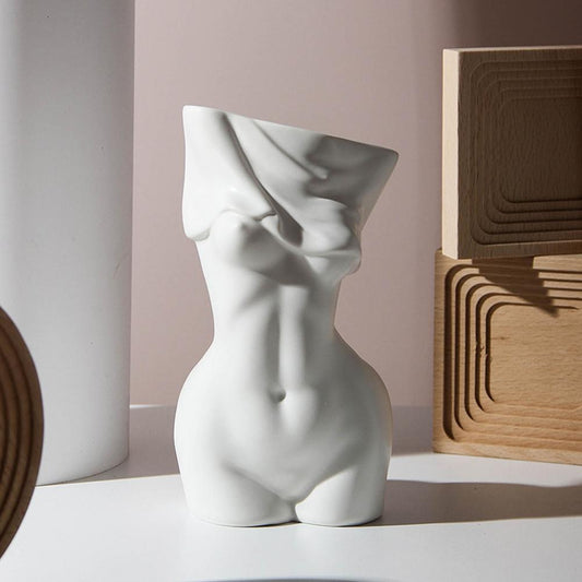 Female Figure Shaped Ceramic Vase - MAHOGANY STREET