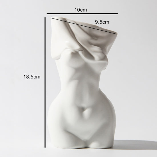 Female Figure Shaped Ceramic Vase - MAHOGANY STREET