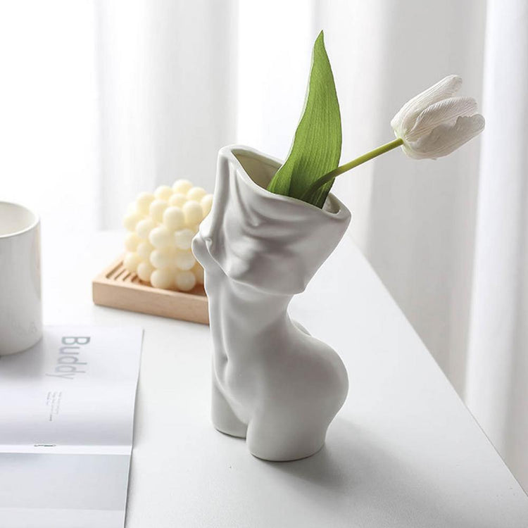 Female Figure Shaped Ceramic Vase - MAHOGANY STREET