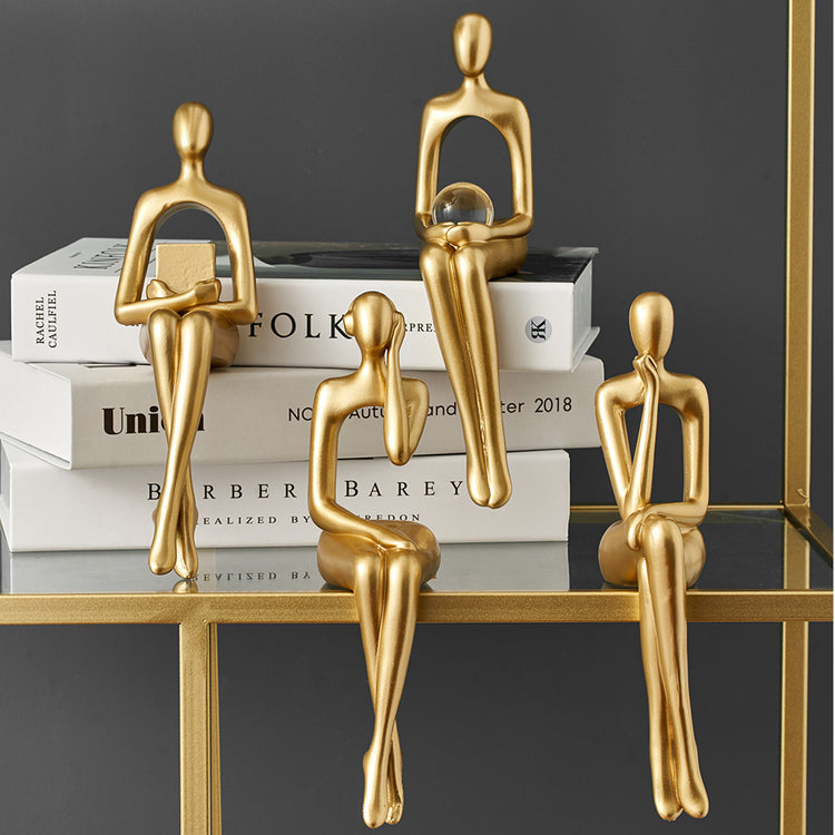 Abstract Decorative Figurines In Gold - MAHOGANY STREET