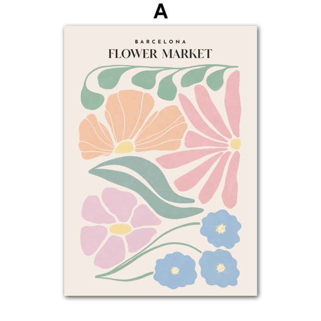 Fresh Pastel Flower Canvas Prints - MAHOGANY STREET