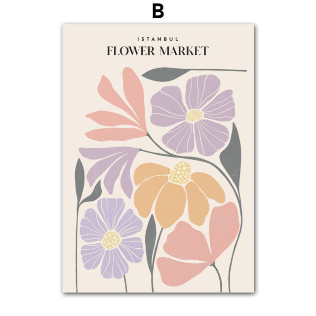 Fresh Pastel Flower Canvas Prints - MAHOGANY STREET