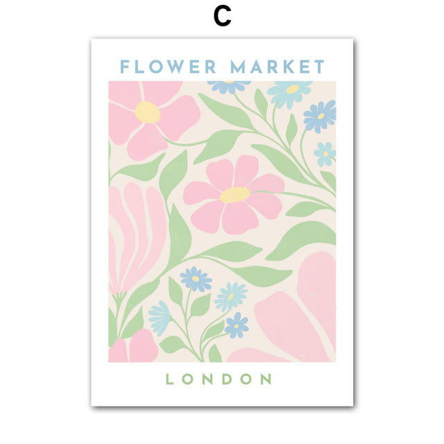 Fresh Pastel Flower Canvas Prints - MAHOGANY STREET