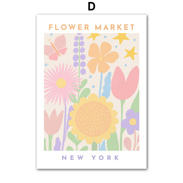 Fresh Pastel Flower Canvas Prints - MAHOGANY STREET
