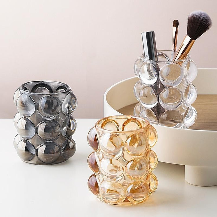 Chunky Bubble Glass Storage Holder - MAHOGANY STREET
